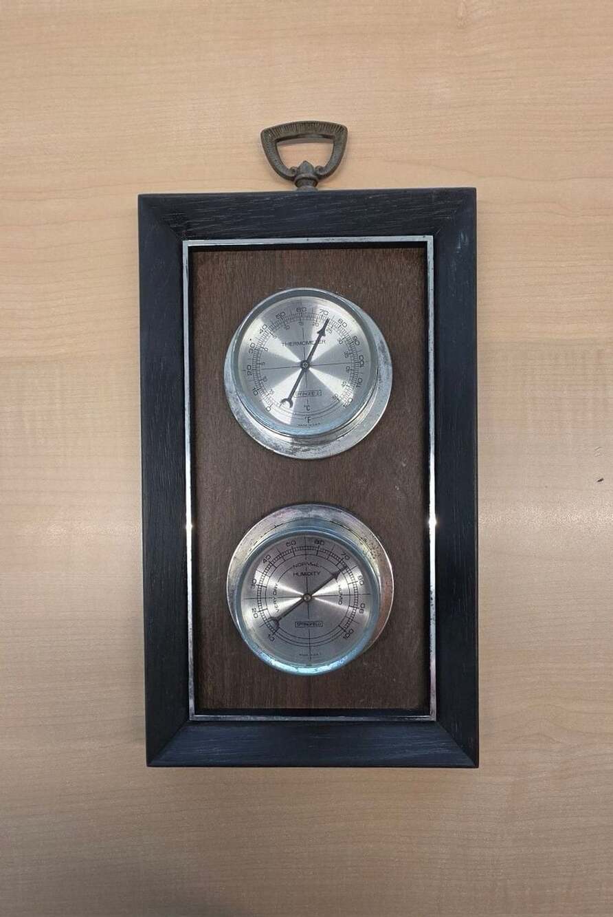 Vintage Springfield Thermometer And Humidity Wall Weather Station